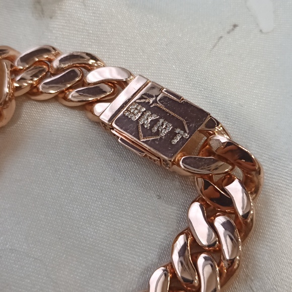 SKRT Cuban Chain Copper and CZ bracelet - Picture 4 of 6